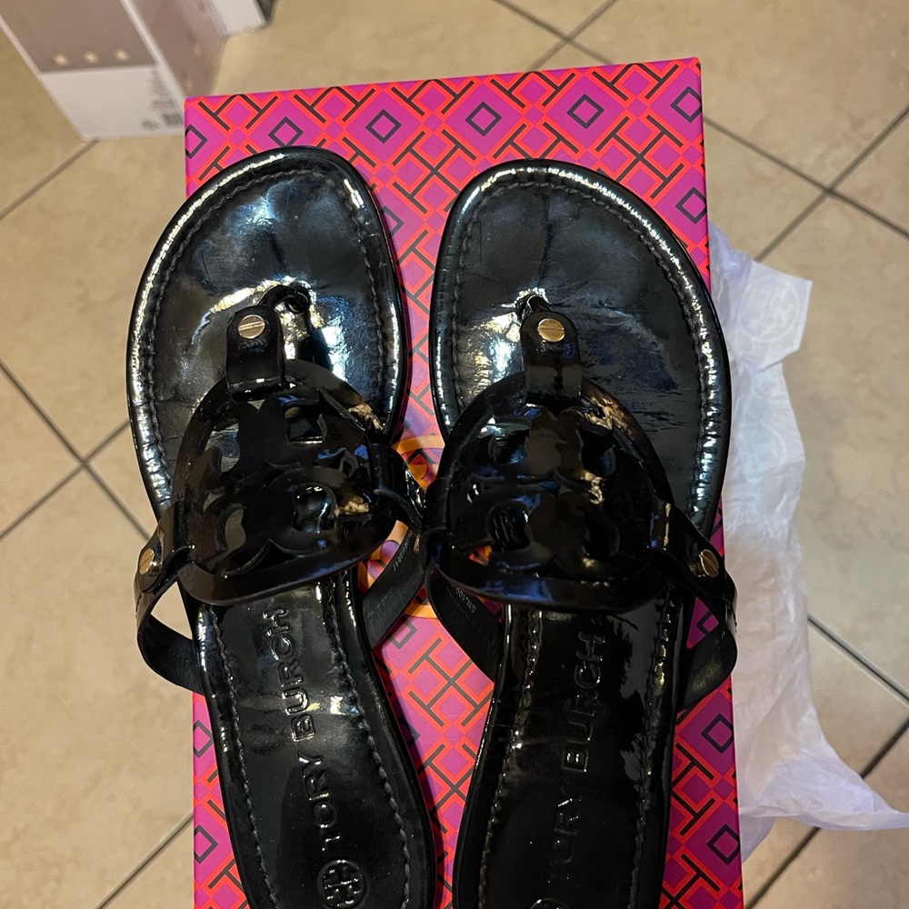 Tory Burch Miller Sandals Patent Leather